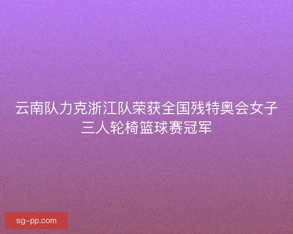云南队力克浙江队荣获全国残特奥会女子三人轮椅篮球赛冠军 云南队力克浙江队荣获全国残特奥会女子三人轮椅篮球赛冠军